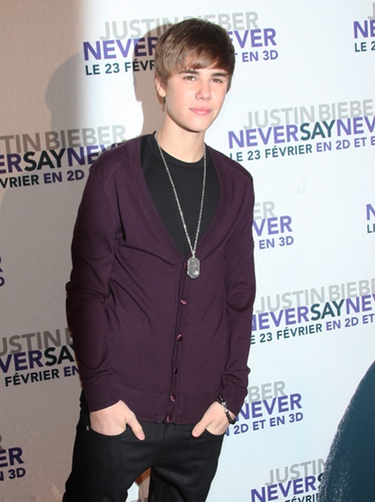 Justin Bieber en la presentación de 'Never Say Never' en París
